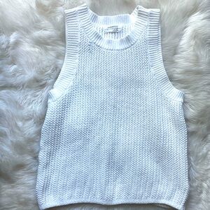 Anthropologie white sweater tank top